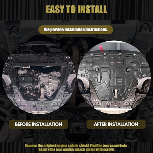 Image of Engine Splash Shield Fit for Hyundai Sonata 2020-2023 Engine Case Guard Under Cover Compatible with 2021 2022 Sonata Front Engine Guard Mud Flaps