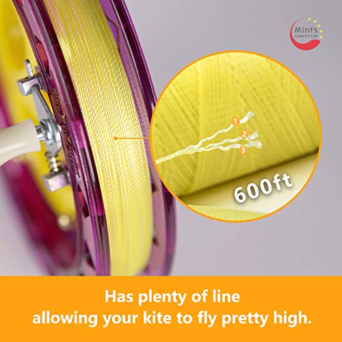 Mint's Colorful Life Kite String Reel Winder 7Inches Dia With 600 Feet Line (60 Lbs) For Kids/Teens, Purple #TOP3