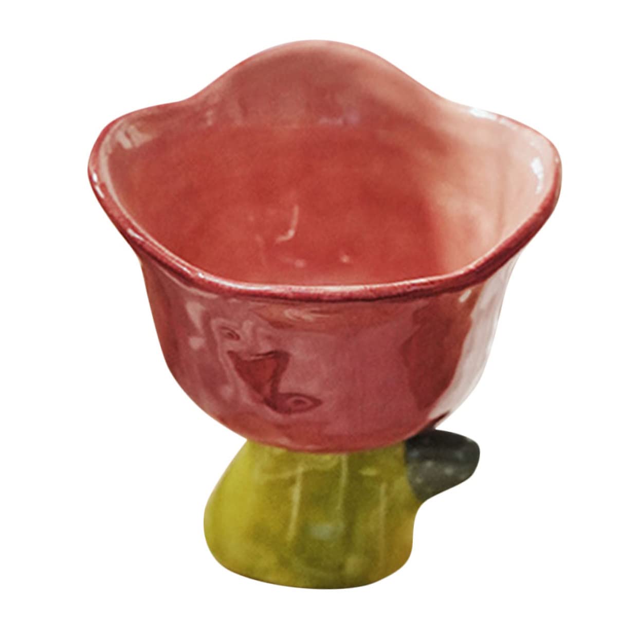 Mikinona Ciotola Dessert a Tulipano in Ceramica Rossa, Piccola