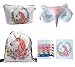 Unicorn Gifts 5 Pack - Unicorn Drawstring Backpack/Makeup Bag/Eye Mask/Hair Ties/Card (White)