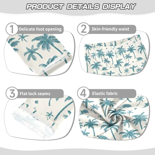 Girls Leggings Soft Toddler Ankle Length Bottoms Tropical Trees Turtles Kids Dance Yoga Pants 4-10 Years3