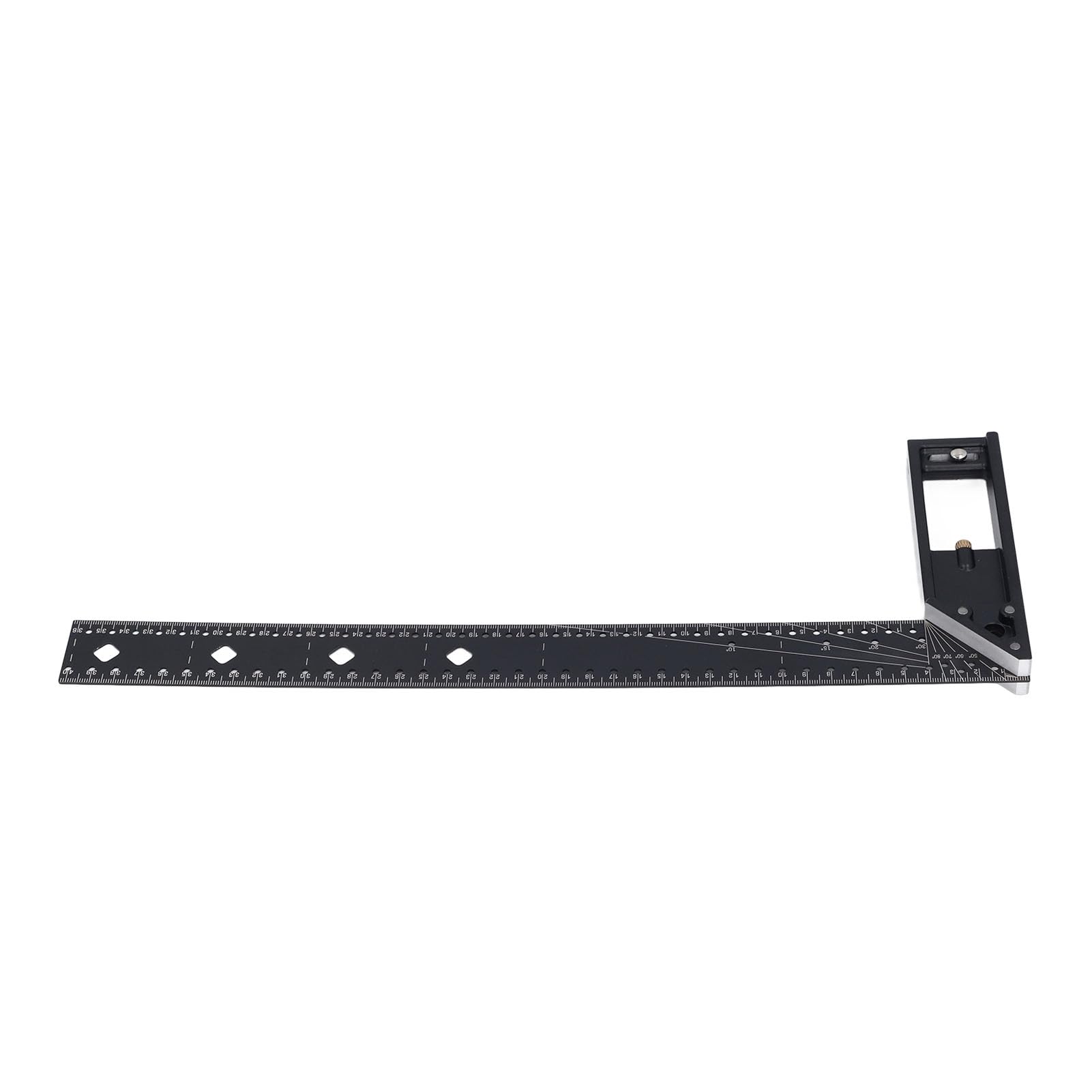 40cm Multi-Angle Measuring Ruler - Aluminum Alloy & Steel Combination Square Tool