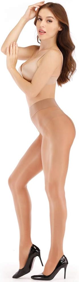 ARRUSA Women's Super Sexy Shiny Sheer Control Top Footed Tights Silk Stockings Ultra Shimmery High Waist Pantyhose - Image 4