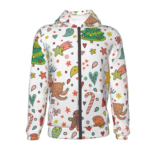 Winter Christmas And New Year Deer Kids Pullover Hoodies Boys Zip Up Sweatshirts Girls Athletic Clothes with Pocket2