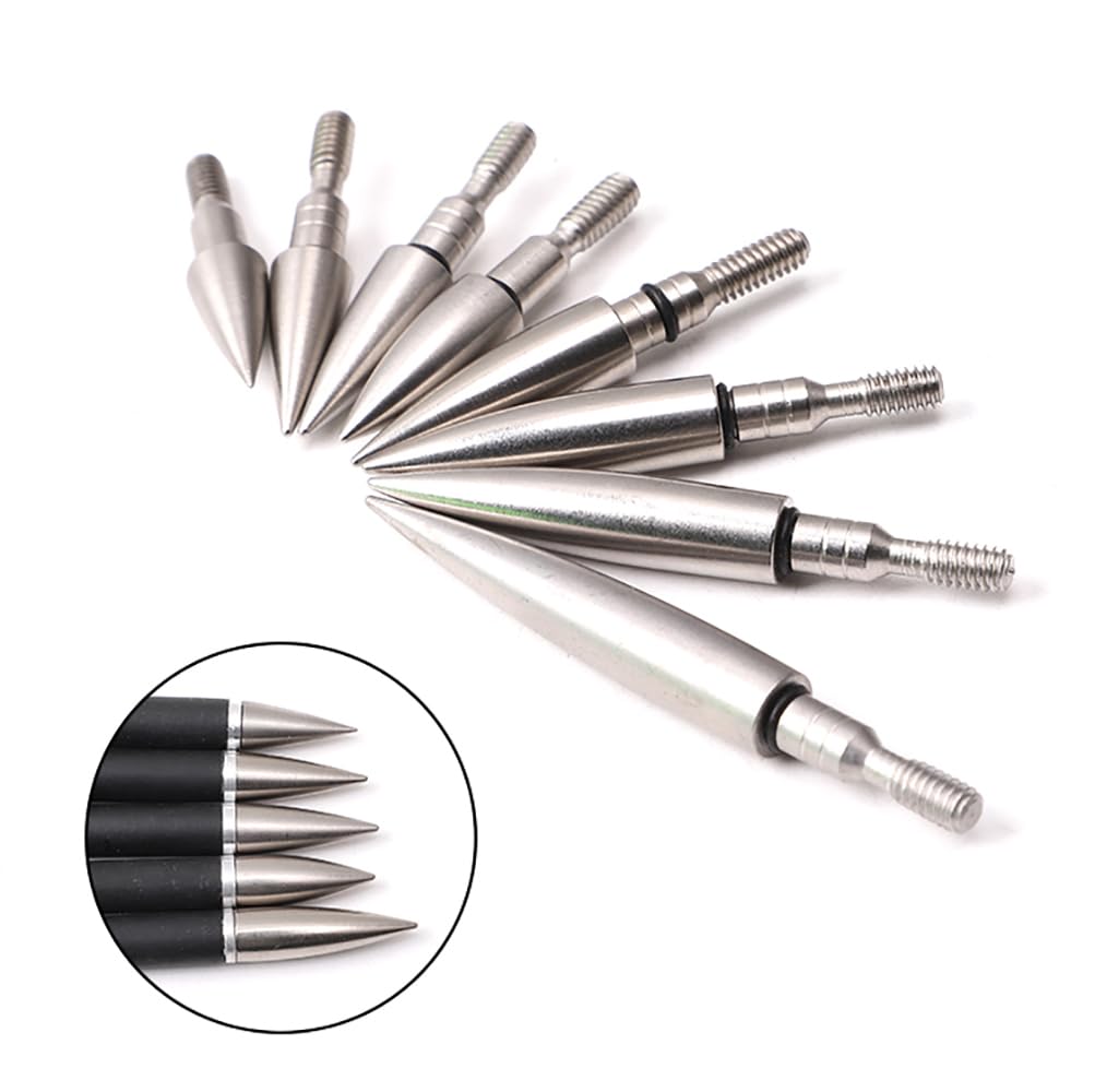 24St Bogenschießen Pfeilspitzen Jagen Praxis Broadheads Screw in 70 80 90 100 125 150 175 200 Grain Geschoss Rostfreier Stahl Gegengewicht Pfeilspitzen