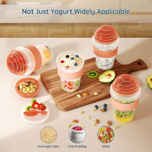 62% Off 4-Pack Reusable Yogurt Cups with Lids & Spoon - Image 3