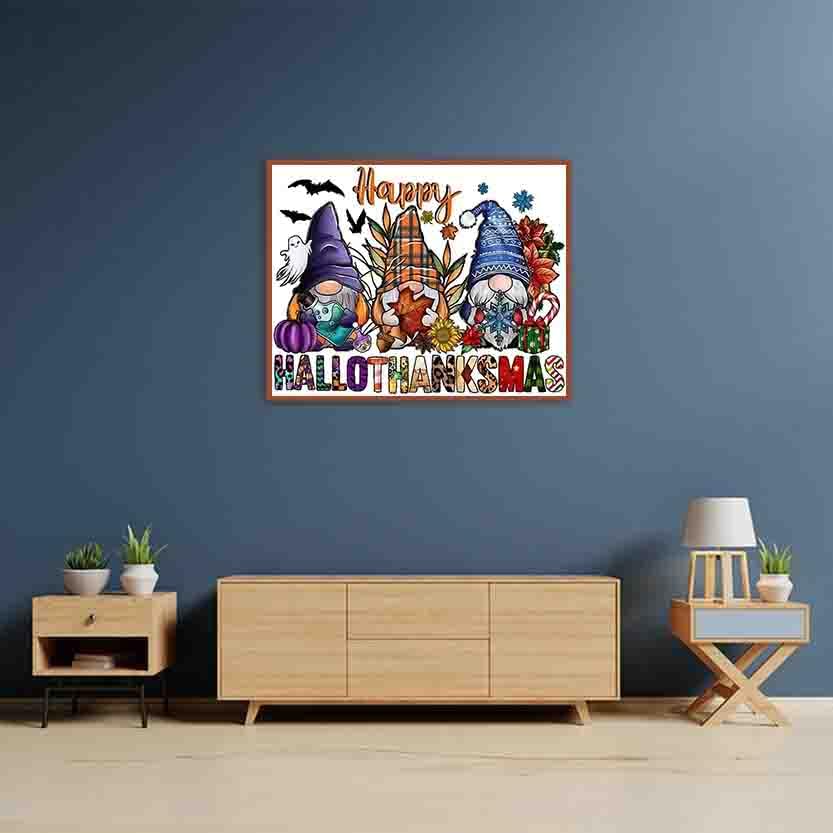 Image of Halloween Cross Stitch Kits for Adults Beginner,Gnome Counted Cross Stitch Kits Printed Stitching Cute Patterns Dimensions Needlepoint Art Crafts Embroidery Kits for Adults Beginners (15.7x11.8 inch)