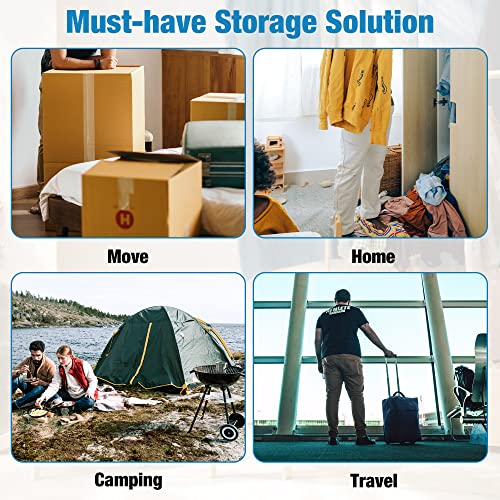 Image of 8 Jumbo Space Saver Bags, Vacuum Storage Bags for Clothes, Clothing, Comforter and Blanket Hand-Pump (8-Jumbo)