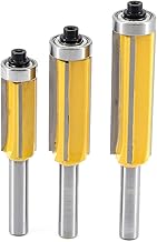 3Pcs 8mm Shank 4 Flutes Flush End Mills Straight Cutting Mill with Bearing
