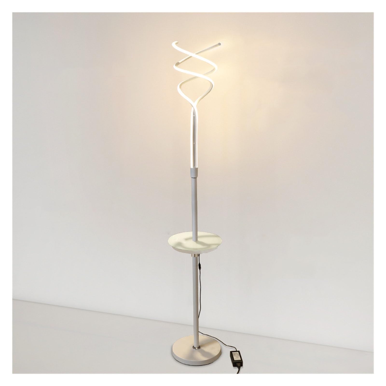 Z4T8M2K6G5 Tall Standing Lamp Modern Floor Lamp with Table, USB Port Standing Reading, Living Room for Rooms, Bedrooms, Office(White)