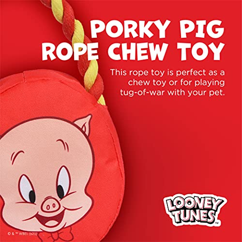Looney Tunes for Pets Porky Pig Rope Head Stuffed Dog Toy for All Dogs | Red and Yellow Character Plush Fabric Toy for Dogs | Cute Rope Canvas Dog Toy Looney Tunes for Pets Porky Pig Rope Head Stuffed Dog Toy for All Dogs | Red and Yellow Character Plush Fabric Toy for Dogs | Cute Rope Canvas Dog Toy