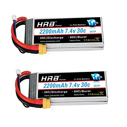 Batterie LiPo 2S 7.4V 2200mAh HRB Idéale pour Vos Sessions Tout-Terrain en Famille le Week-end
