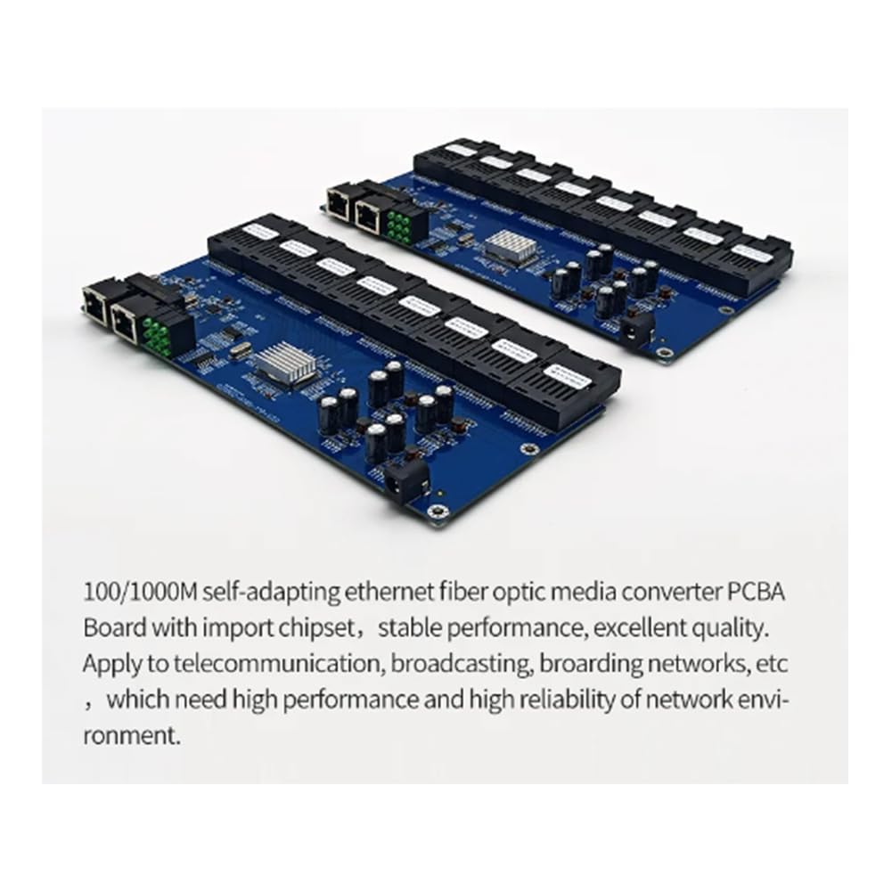 Przełącznik światłowodowy Gigabit Ethernet, 8 portów światłowodowych, 2 porty światłowodowe RJ45, optyczny transceiver, 20 KM SC, tryb jednokierunkowy (A)