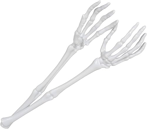 Miniatura 2 de CLRA - Pinzas de mano de esqueleto, 2 unidades, color blanco y negro, pinzas para ensalada y Halloween en casa, fiesta, cocina, con regalo Aolani
