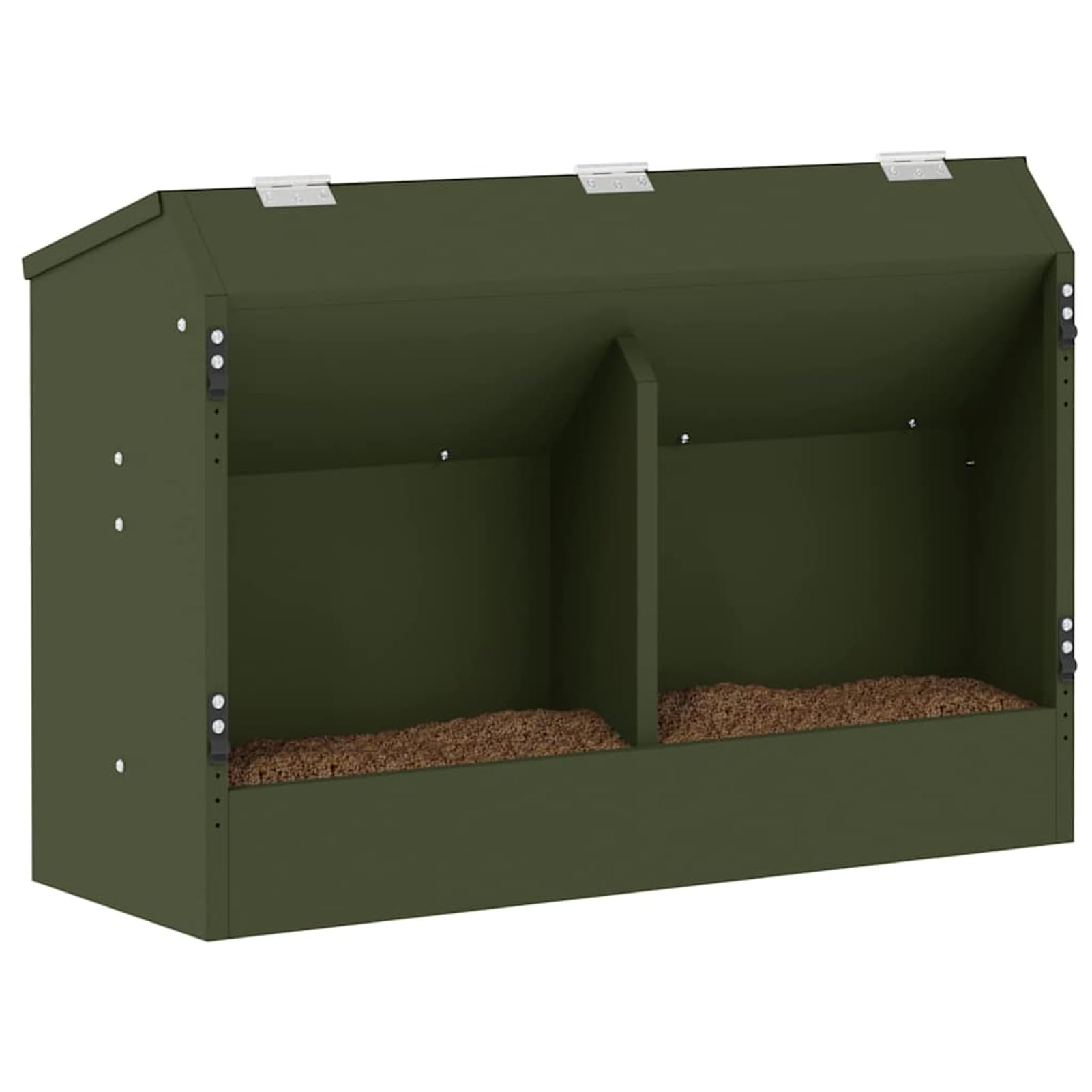 Gecheer Kaninchenfutterautomat Olive Grün, 64,5 x 25,5 x 45,5 cm, Stahl, für drinnen und draußen