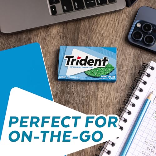 Image of Trident Mint Bliss Sugar Free Gum, 12 Packs of 14 Pieces (168 Total Pieces)