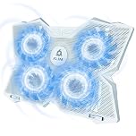 KLIM Wind Laptop Cooling Pad - Support 11 to 17 Inch Laptops, PS4-4 Fans - Light, Quiet, Powerful Cooling - Gamer USB Slim Portable Laptop Stand - Full White