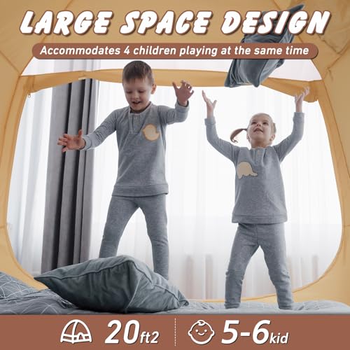 Tienda de campaña transpirable infantil caqui para cama de niños 6