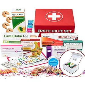 Witzige Erste Hilfe Set Geschenk-Box | lustiges Geburtstagsgeschenk für Männer und Frauen | 10-teilig | Spaßgeschenk…