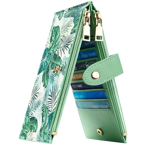 Image of Travelambo RFID Wallet Women Large Size Bifold Multi Card Wallet Case with Zipper Pocke Credit Card Holder for Women