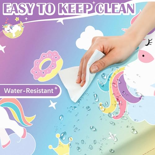 Image of Shellwei Vinyl Nap Mat Kid Preschool Daycare Sleep Mat,Rainbow Unicorn