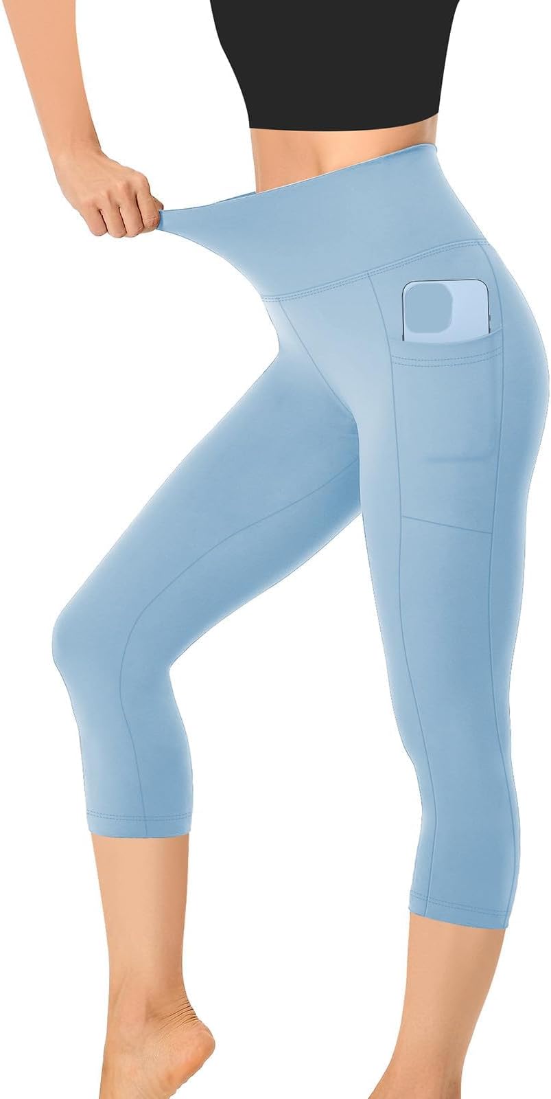Capri Leggings for Women High Waisted Capri Leggings Women - Soft Slim Yoga Pants for Running Cycling Workout