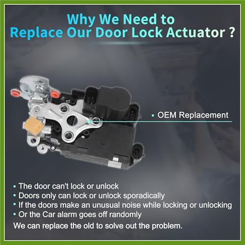Image of Replacement Front Left Driver Side Power Door Lock Actuator Motor for GMC for Chevrolet Trailblazer for Buick Door Latch Actuator Assembly No.15110507 Black Vehicle Components