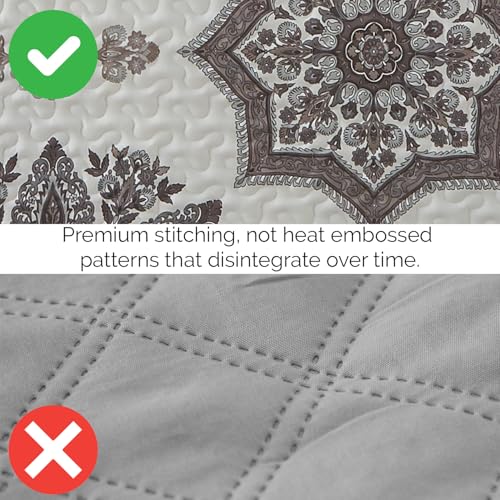 Image of Southshore Fine Living, Inc. Twin Day Bed Comforter Sets, 6-Piece Boho Bedding Set with Daybed Cover, 3 Pillow Shams, Bedskirt, Throw Pillow - Twin Day Bed Cover Set, Infinity Grey