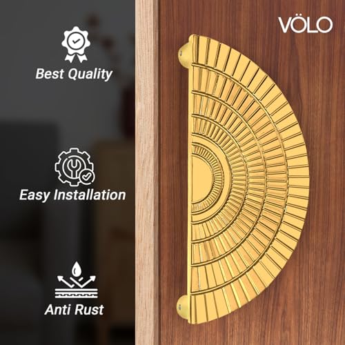 Image of VOLO Main Door Handle - Heavy Duty Pull Handle for Wooden & Glass Doors in Home, Office & Hotel Use (Model: S-626) - Pack of 1 Set (Gold - 224MM)