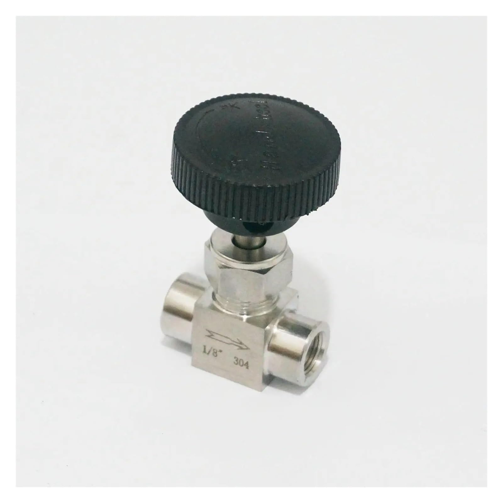 Vanne d'arrêt à pointeau 1/8 pouce femelle inox 304 pour tube et manomètre