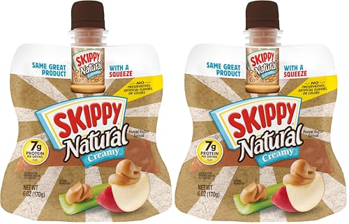 Image of SKIPPY Squeeze Natural Creamy Peanut Butter, 6 Ounce (Pack of 2)