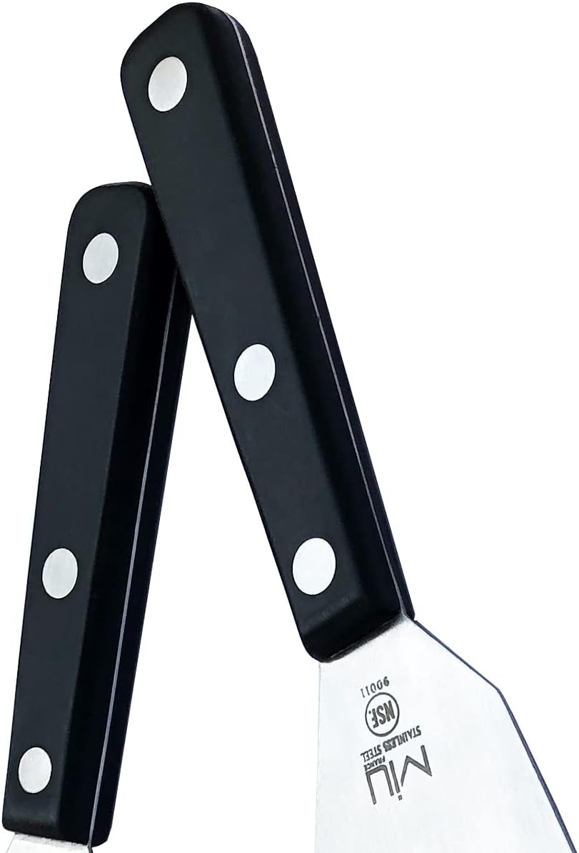 WALLFARM Fish Spatula 2-Piece Set - Pro-Grade Stainless Steel Slotted Turner - Thin Flexible Metal Flipper for Fish, Eggs, Burgers, Veggies - Perfect for Grilling & Frying - 11" & 13.78"