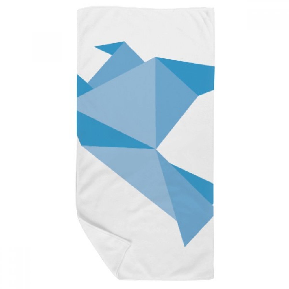 Serviette de bain origami bleu pigeon pour peaux sensibles 35x70cm