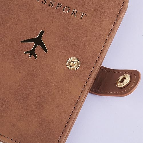Image of House of Quirk Passport Holder Cover, PU Leather Passport Cover Case Organiser with Wallet for Credit Card, Money, Business Cards, Passport for Women Men (with Lock Brown)