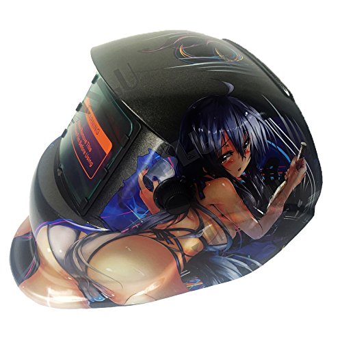JINSLUJINSLU Solar Auto Darkening MIG MMA Electric Mask Welding Helmet Welder Cap (Pretty Girls)