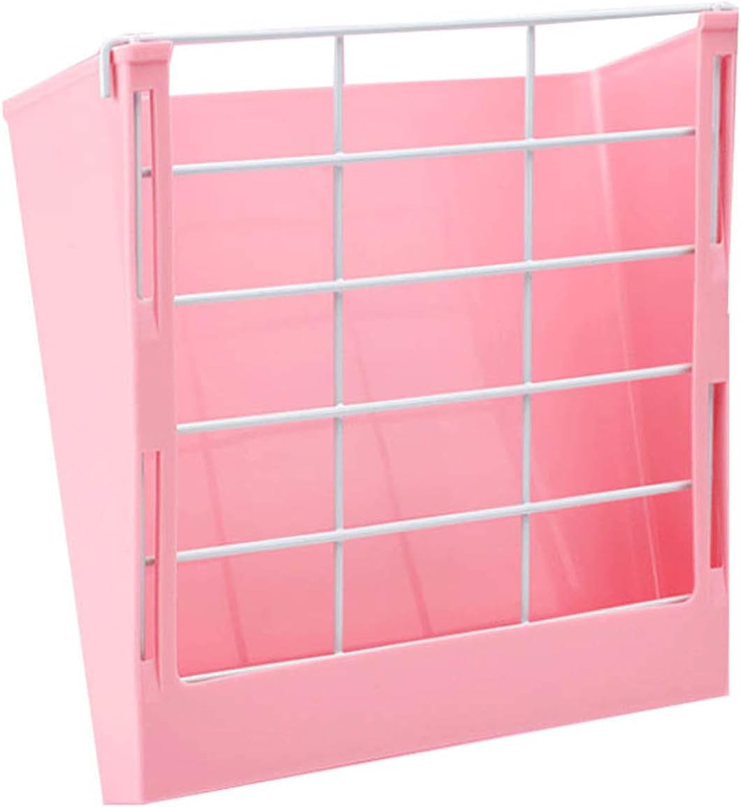 Amybe 牧草フィーダー うさぎ 牧草ボックス えさ入れ ケージに固定できる餌箱 大容量 ワイドフィーダー ウサギ用食 小動物用品 ピンク