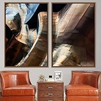 2 Piece Framed Canvas Wall Art Patterned Architecture Canvas Prints Home Artwork Decoration for Living Room,Bedroom - 16