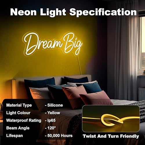 Image of Forus 40 Meter LED Neon Strip Light | Waterproof Outdoor Flexible & Cuttable Decorative LED Neon Lights for Indoor Wall Decor, Custom Name Sign, Diwali Lighting |Yellow 1Pc with 4 Connectors