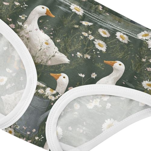Wusikd Geese Girls' Underwear Cotton White Daisy Girls Briefs Soft Toddler Underwear 2T4