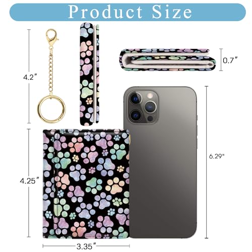 Image of Jogjam Womens Wallet, Dog Paw Small Slim RFID Blocking Card Wallets, Cute Trifold PU Leather Card Holder Wallet Organizer, Mini Pocket Cash Wallet with 7 Card Slots ID Window for Girls Ladies