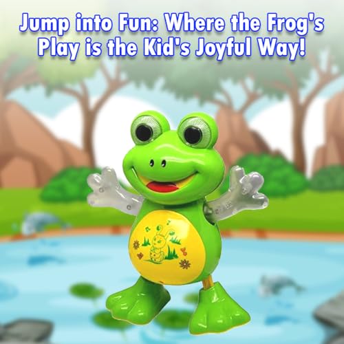 Image of Gooyo GY-3017 Dancing Frog Toy with Vibrant Flashing Lights, Musical Sound Effect & Real Dancing Action | Dancing Toy for Kids | Green | 3xAA Battery (Not Included)