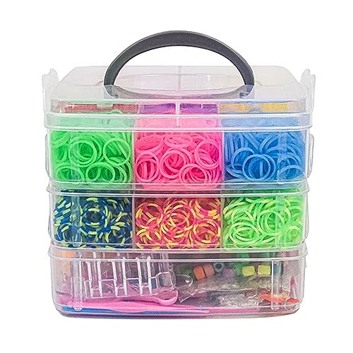 Juego de Pulseras de Gomas Kits de Pulseras de Gomas Bandas de Telares de Goma de Colores, s