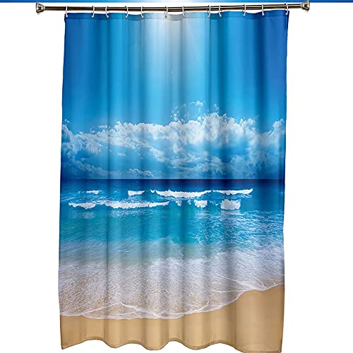 Rideau de douche 150x200cm polyester imperméable pour grand bac à douche