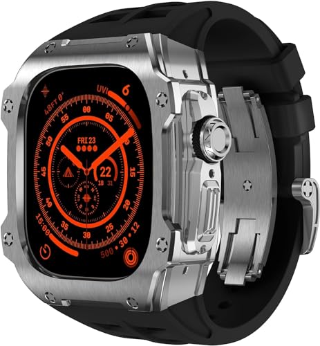 Kit mod Apple Watch Ultra 49 mm antichoc avec bracelet caoutchouc et métal