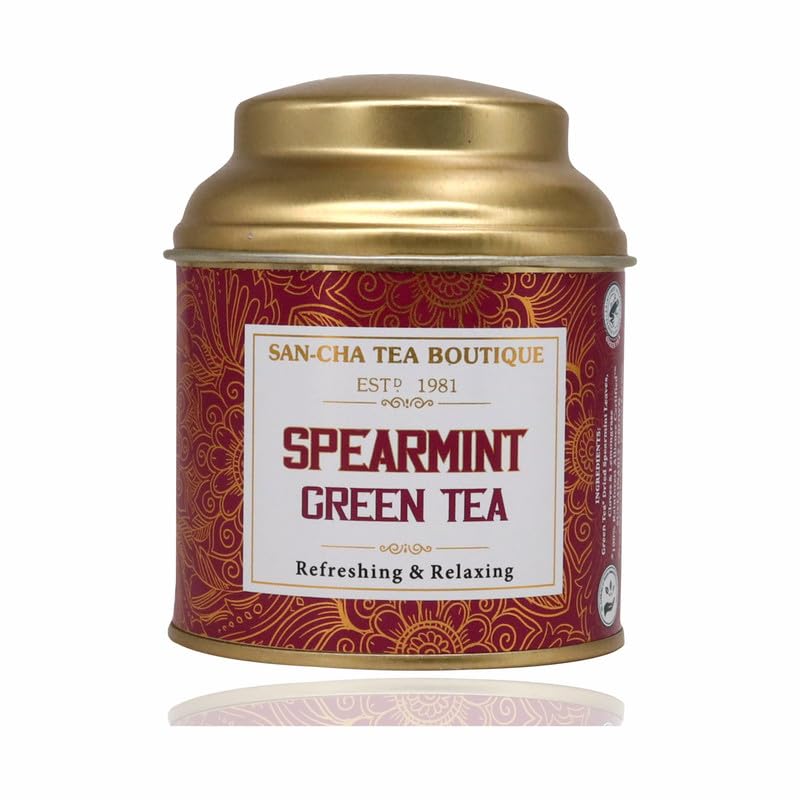 Image of Sancha Tea Boutique, Rakhi Gift Hamper, Premium Rakhi Gift Box, Peppermint Tea, Spearmint Tea & Handmade Kundan Rakhi, Rakhi Gift or Brother & Rakhi Gift for Sister