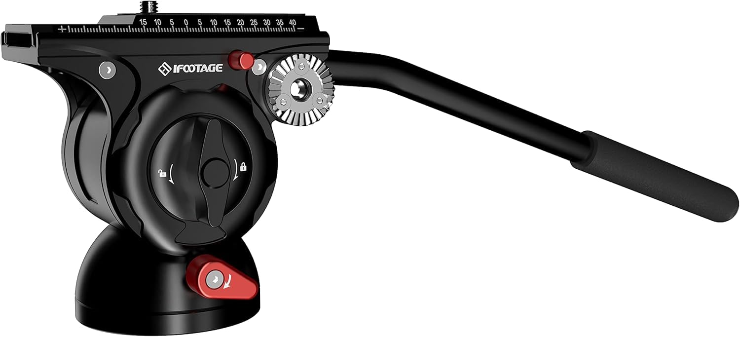 Amazon | IFOOTAGE ビデオ雲台、アルミ合金三脚用流体雲台、アルミ製