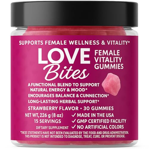 Love Bites for Female Passion Gummies in Jar-One Month Supply with Jar