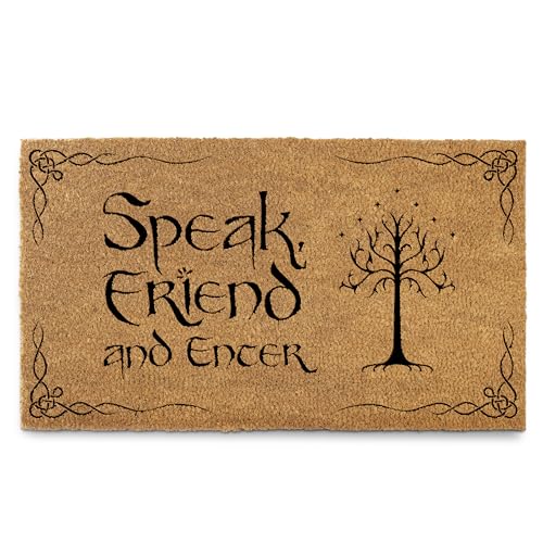MAINEVENT Speak Friend and Enter Doormat 30x17 Inch The Lord of the Rings Merchandise Welcome Mat Funny Speak Friend and Enter Welcome Mat LOTR Gifts Lord of the Rings Decor Funny Doormat