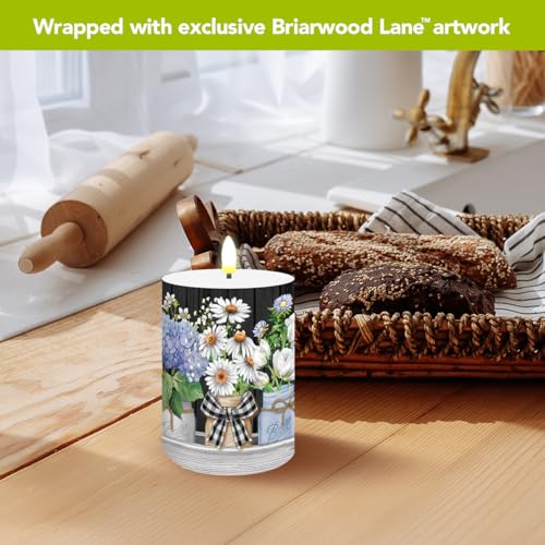 Image of Briarwood Lane Spring Flameless Candle 6x3 Crated Mason Jars Flameless Candle with Timer for Spring