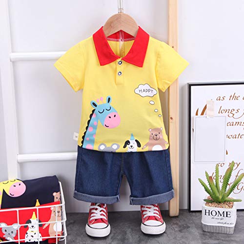 Mercatoo Conjunto de shorts jeans para bebês recém-nascidos